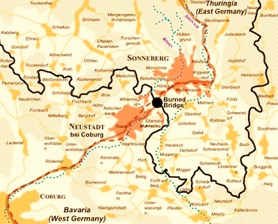 Old east west germany border map